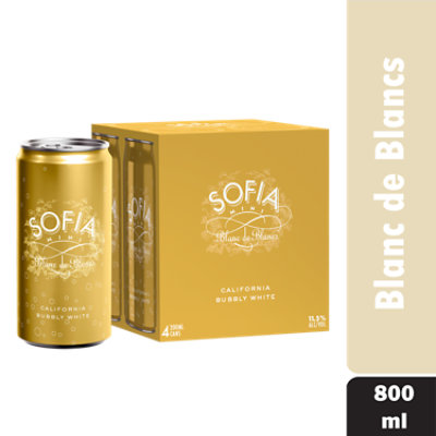 Sofia Blanc de Blancs Effervescent White Wine Cans 4 - 200 Ml - Image 1