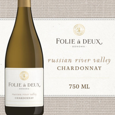 Folie a Deux Russian River Valley Chardonnay White Wine Bottle - 750M Ml - Image 1