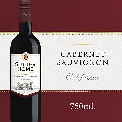 Sutter Home Cabernet Sauvignon Red Wine Bottle - 750 Ml - Image 1