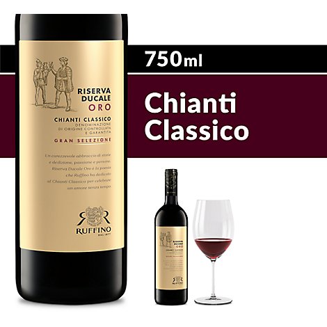 Ruffino Wine Red Italian Riserva Ducale Oro Gran Selezione Chianti Classico - 750 Ml
