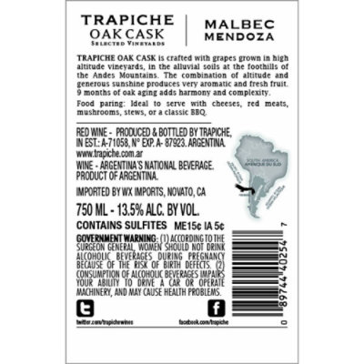 Trapiche Malbec Red Wine - 750 Ml - Image 3