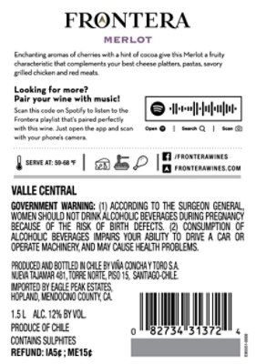 Frontera Wine Merlot - 1.5 Liter - Image 5
