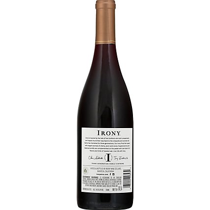 Irony Monterey County Pinot Noir Wine - 750 Ml - Image 4