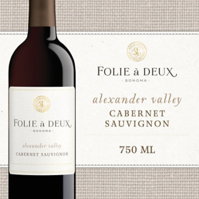 Folie a Deux Alexander Valley Cabernet Sauvignon Red Wine Bottle - 750 Ml - Image 1
