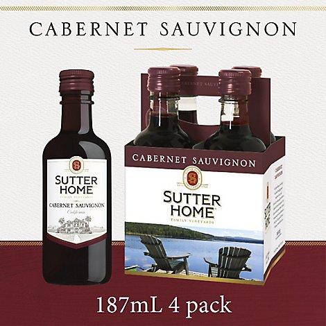 Sutter Home Cabernet Sauvignon Red Wine Bottles Pack - 4-187Ml