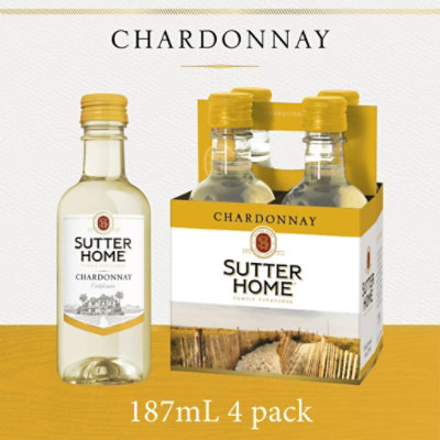 Sutter Home Chardonnay White Wine Bottles Pack - 4-187 Ml