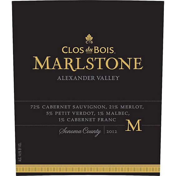 Clos du Bois Alexander Valley Wine Red Marlstone Cabernet Sauvignon - 750 Ml