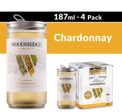 Woodbridge Chardonnay White Wine Cans - 4-187 Ml - Image 1