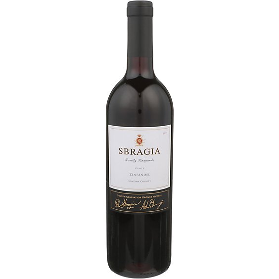 Sbragia Family Vineyards Zinfandel California Red Wine - 750 Ml