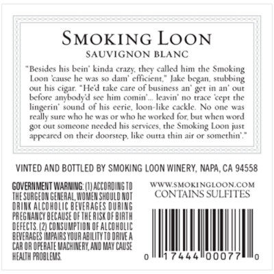 Smoking Loon Sauvignon Blanc Wine - 750 Ml - Image 2