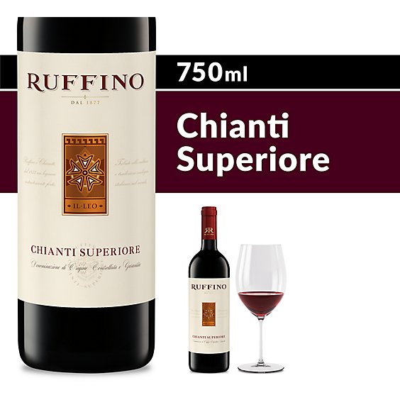 Ruffino Il Leo Chianti Superiore DOCG Sangiovese Red Blend Italian Red Wine - 750 Ml