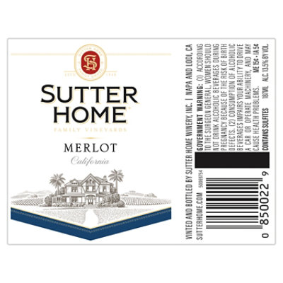 Sutter Home Merlot Red Wine Bottle - 4-187 Ml - Image 5