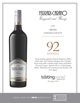 Ferrari-Carano Siena California Red Wine - 750 Ml - Image 3
