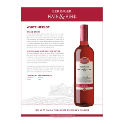 Beringer Main & Vine White Merlot Pink Wine - 750 Ml - Image 2
