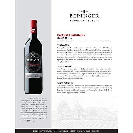 Beringer Founders Estate Cabernet Sauvignon Red Wine - 750 Ml - Image 1