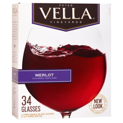 Peter Vella Merlot Red Box Wine - 5 Liter