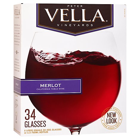 Peter Vella Merlot Red Box Wine - 5 Liter