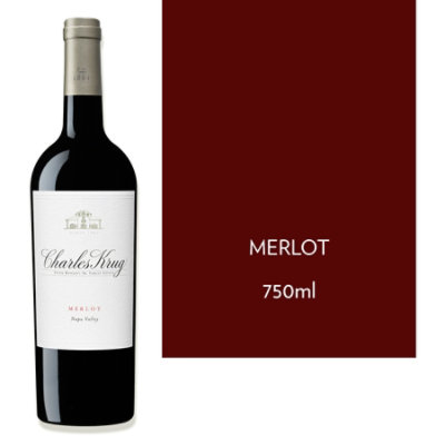 Charles Krug Wine Merlot Napa Valley - 750 Ml - Image 1