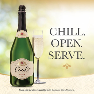 Cook's California Champagne Brut White Sparkling Wine - 1.5 Liter - Image 4