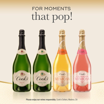 Cook's California Champagne Brut White Sparkling Wine - 1.5 Liter - Image 5