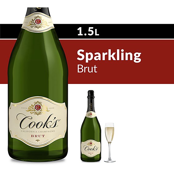 Cook's California Champagne Brut White Sparkling Wine - 1.5 Liter