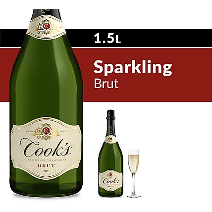 Cook's California Champagne Brut White Sparkling Wine - 1.5 Liter - Image 1