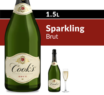 Cooks California Champagne Brut White Sparkling Wine - 1.5 Liter