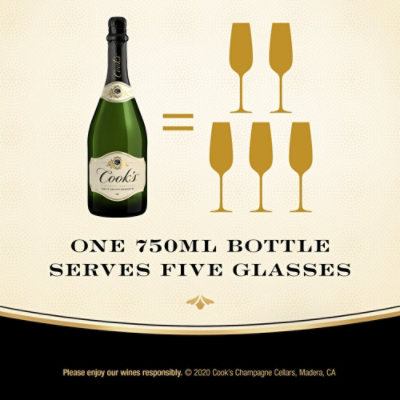 Cook's California Champagne Brut Grand Reserve White Sparkling Wine - 750 Ml - Image 3