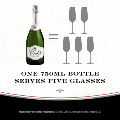 Cook's California Champagne Spumante White Sparkling Wine - 750 Ml - Image 3