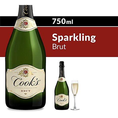 Cook's California Champagne Brut White Sparkling Wine - 750 Ml