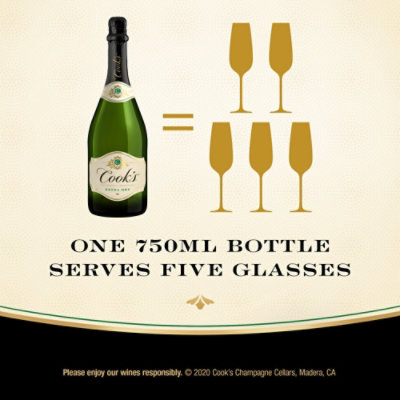 Cook's California Champagne Extra Dry White Sparkling Wine - 750 Ml - Image 3