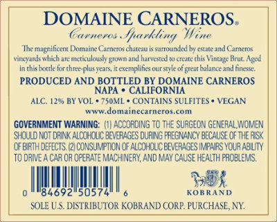 Domaine Carneros Brut Sparkling Wine - 750 Ml - Image 2