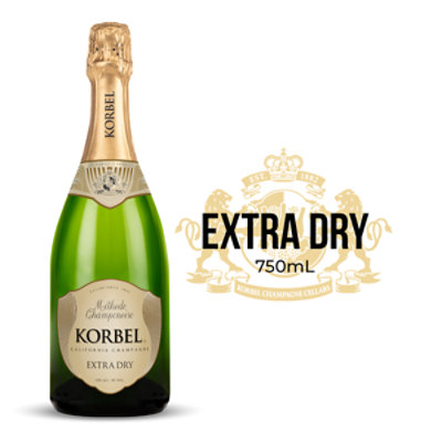 Korbel Extra Dry California Champagne 24 Proof Bottle - 750 Ml