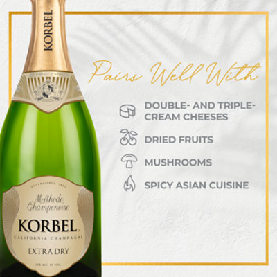 Korbel Extra Dry California Champagne 24 Proof Bottle - 750 Ml - Image 4