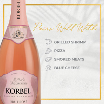 Korbel Brut Rose California Champagne 24 Proof In Bottle - 750 Ml - Image 3