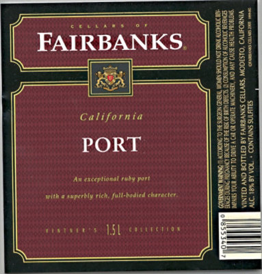 Fairbanks Port Dessert wine - 1.5 Liter - Image 2