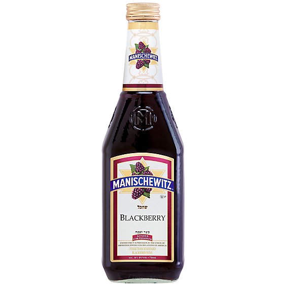 Manischewitz Wine Red Kosher Blackberry - 750 Ml