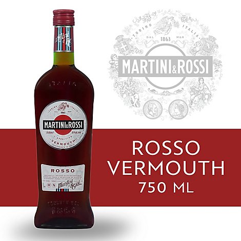 Martini & Rossi Rosso Vermouth Cocktail Mixer Bottle - 750 Ml