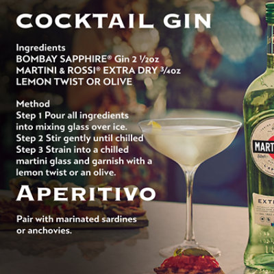 Martini & Rossi Extra Dry Vermouth Cocktail Mixer - 750 Ml - Image 3