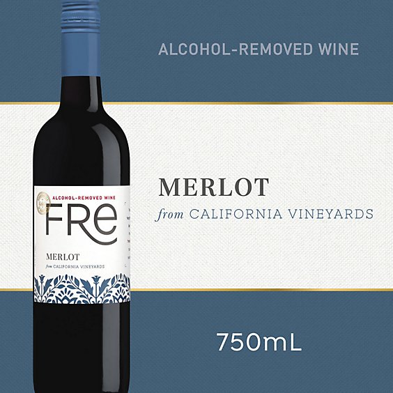 FRE Merlot Red Wine Alcohol Removed Wine Bottle - 750 Ml