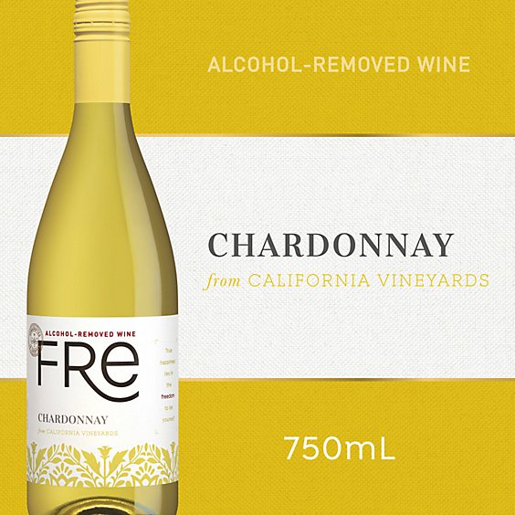 FRE Alcohol Removed Chardonnay White Wine Bottle - 750 Ml
