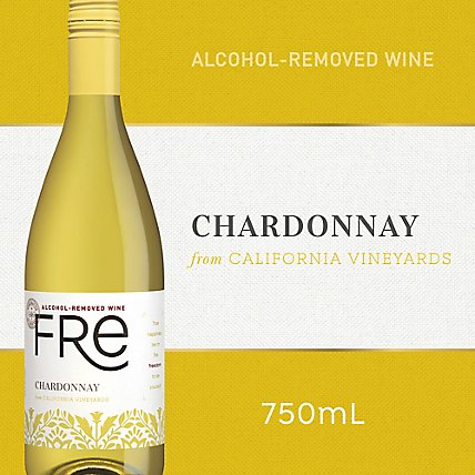 Sutter Home Fre Alcohol Removed Chardonnay White Wine Bottle - 750 Ml - Image 1