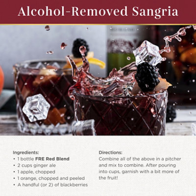 FRE Red Wine Blend Alcohol Removed Wine Bottle - 750 Ml - Image 4