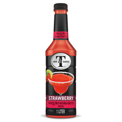 Mr & Mrs T Strawberry Daiquiri Margarita Mix Bottle - 1 Liter