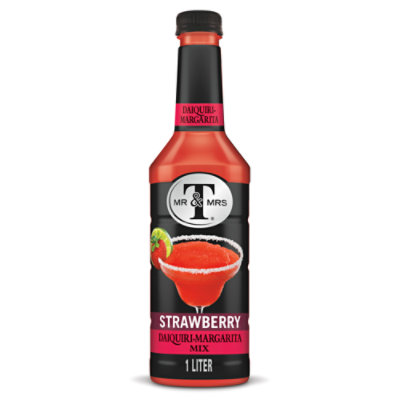 Mr & Mrs T Strawberry Daiquiri Margarita Mix Bottle - 1 Liter - Image 1