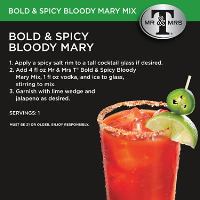 Mr & Mrs T Bold & Spicy Bloody Mary Mix Bottle - 1 Liter - Image 3
