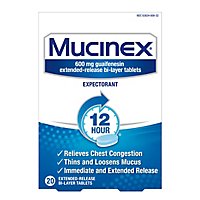Mucinex Expectorant Chest Congestion 12 Hours Relief Tablet - 24 Count - Image 2