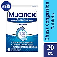 Mucinex Expectorant Chest Congestion 12 Hours Relief Tablet - 24 Count - Image 1