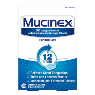 Mucinex Expectorant Chest Congestion 12 Hours Relief Tablet - 24 Count - Image 2