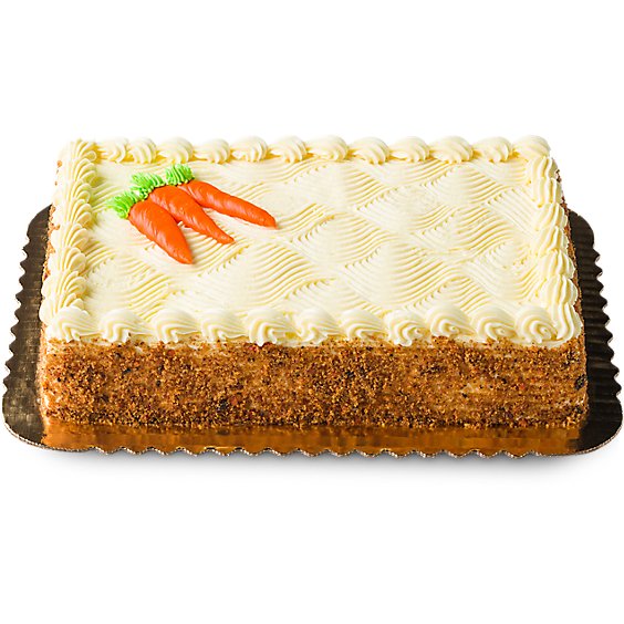 Bakery Cake 1/4 Sheet Carrot Decorated - Each